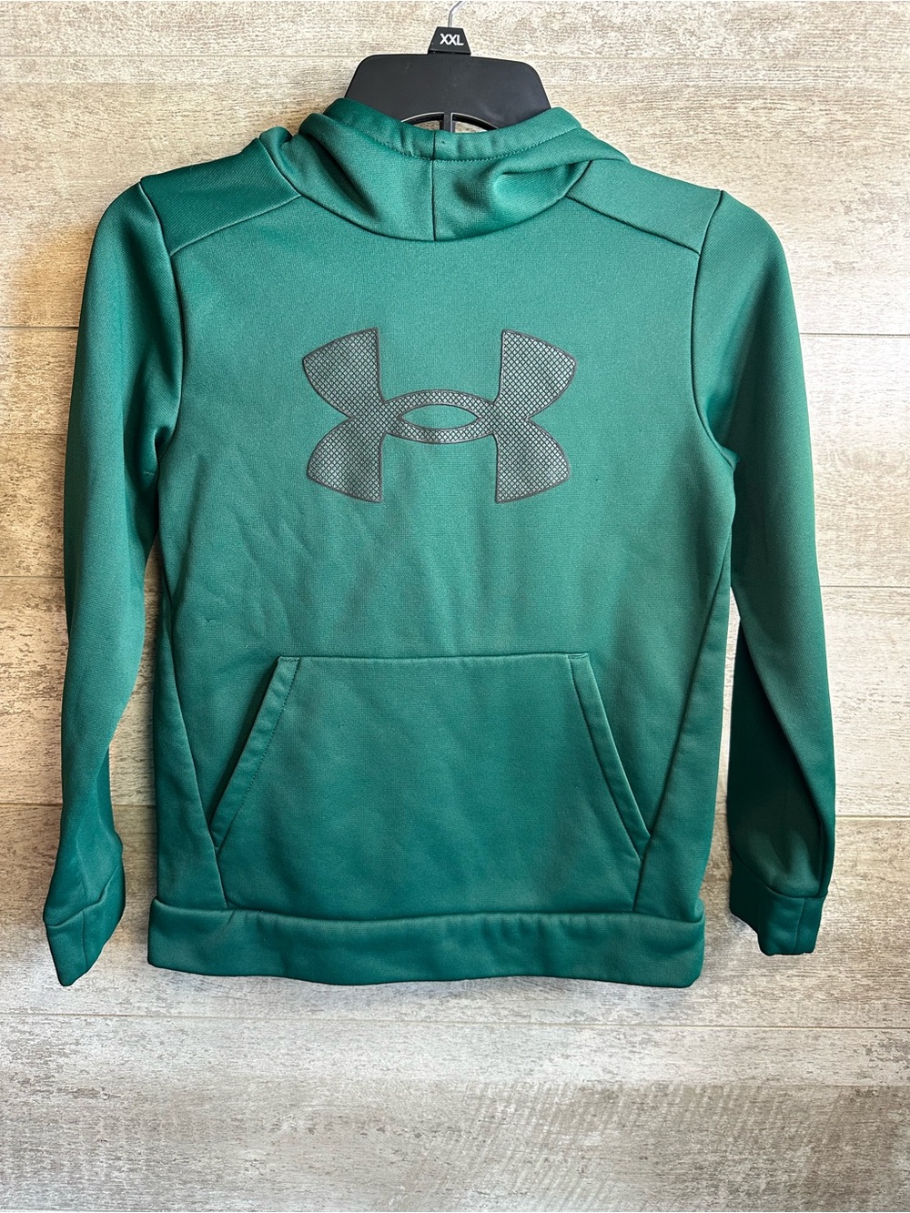 Under Armour Boys Armour Fleece Big Logo Hoodie Green Youth Medium